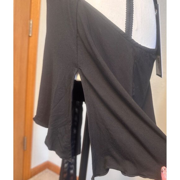 I.A.M.GIA Cecelia Black Halter Mini Dress S Side Slits Feminine Whimsy Grunge - Picture 8 of 12